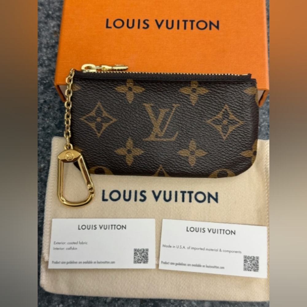 Louis Vuitton Monogram Zip Coin Pouch - Brown with Gold Hardware - Picture 3 of 9
